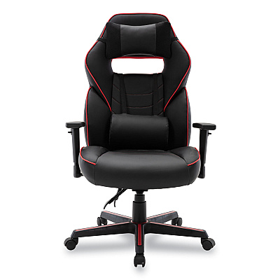 Alera Racing Style Ergonomic Gaming Chair, Supports 275 lb, 15.91" to 19.8" Seat Height, Black/Red Trim Seat/Back, Black/Red Base (ALEGM4136)
