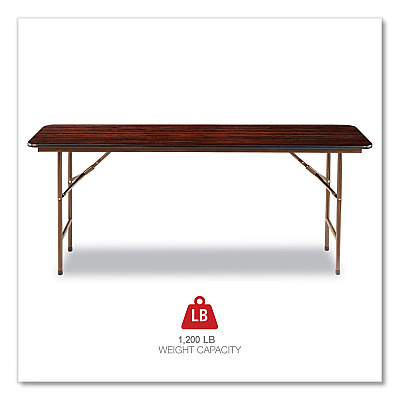 Alera Wood Folding Table, Rectangular, 71.88w x 17.75d x 29.13h, Mahogany (ALEFT727218MY)