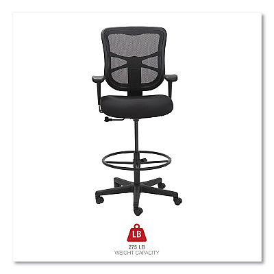 Alera Elusion Series Mesh Stool, Supports Up to 275 lb, 22.6" to 31.6" Seat Height, Black (ALEEL4614)