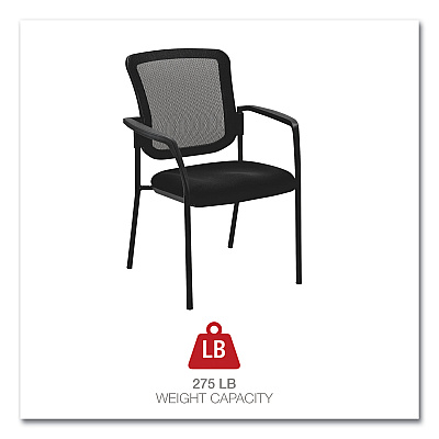 Alera Elusion Series Mesh Back Stacking Guest Chair, 26" x 25.6" x 36.2", Black Seat, Black Back, Black Base (ALEEL4314)