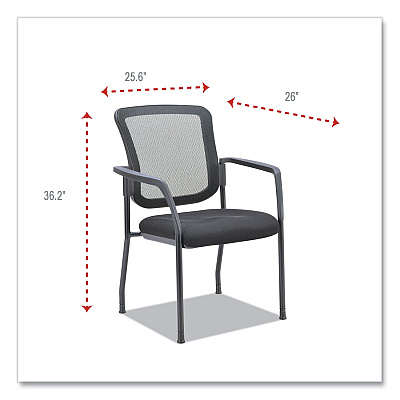 Alera Elusion Series Mesh Back Stacking Guest Chair, 26" x 25.6" x 36.2", Black Seat, Black Back, Black Base (ALEEL4314)