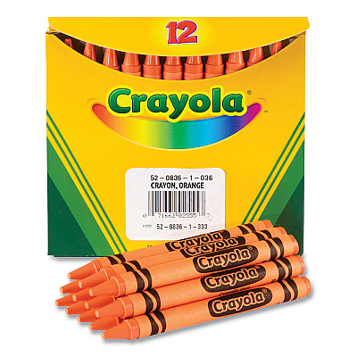 Crayola Bulk Crayons, Orange, 12/Box (CYO520836036)