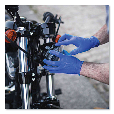 GloveWorks by AMMEX Heavy-Duty Industrial Nitrile Gloves, Powder-Free, XX-Large, 6 mil Thick, 9.5" Long, Royal Blue, 100/Box, 10 Boxes/Carton (GWRBN49100)