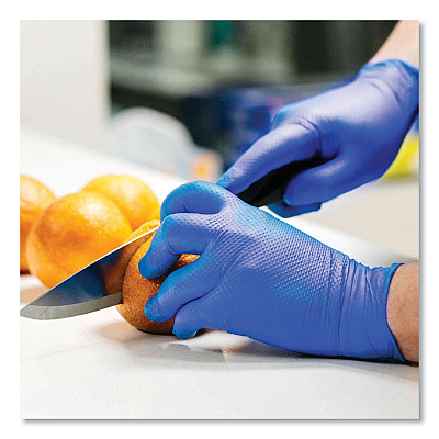 GloveWorks by AMMEX Heavy-Duty Industrial Nitrile Gloves, Powder-Free, Medium, 6 mil Thick, 9.5" Long, Royal Blue, 100/Box, 10 Boxes/Carton (GWRBN44100)