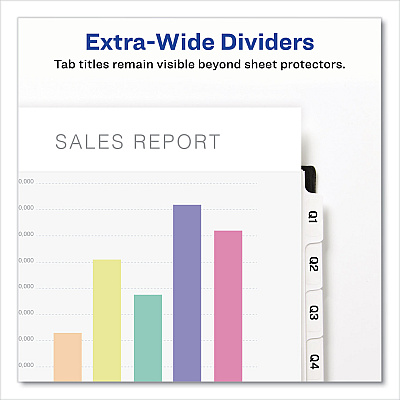 Avery Print and Apply Index Maker Clear Label Dividers, Extra Wide Tab, 8-Tab, 11.25 x 9.25, White, 1 Set (AVE11439)