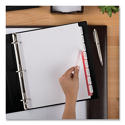 Avery Print and Apply Index Maker Clear Label Dividers, Extra Wide Tab, 8-Tab, 11.25 x 9.25, White, 1 Set (AVE11439)