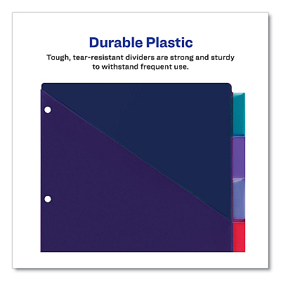 Avery Big Tab Insertable Two-Pocket Plastic Dividers, 8-Tab, 11.13 x 9.25, Assorted, 1 Set (AVE11983)