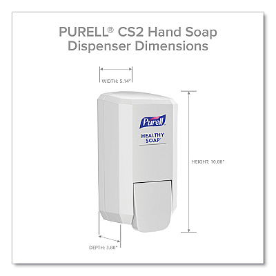PURELL CS2 Healthy Soap Dispenser, 1,000 mL, 5.14" x 3.88" x 10", White, 6/Carton (GOJ413106CT)
