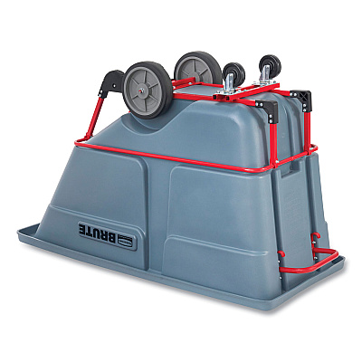 Rubbermaid Commercial BRUTE DURATILT Frame Tilt Truck, Heavy Duty, 1 cu yd, 2,100 lb Capacity, Rotomolded Resin/Leakproof Polyethylene, Gray (RCP2192467)