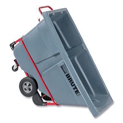 Rubbermaid Commercial BRUTE DURATILT Frame Tilt Truck, Standard Duty, 0.5 cu yd, 850 lb Capacity, Rotomolded Resin/Leakproof Polyethylene, Gray (RCP2192466)
