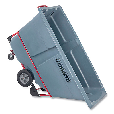 Rubbermaid Commercial BRUTE DURATILT Frame Tilt Truck, Standard Duty, 1 cu yd, 1,200 lb Capacity, Rotomolded Resin/Leakproof Polyethylene, Gray (RCP2192462)