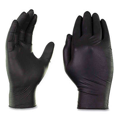 GloveWorks by AMMEX Industrial Nitrile Gloves, Powder-Free, 5 mil, Small, Black 100 Gloves/Box, 10 Boxes/Carton (AXCGPNB42100CT)