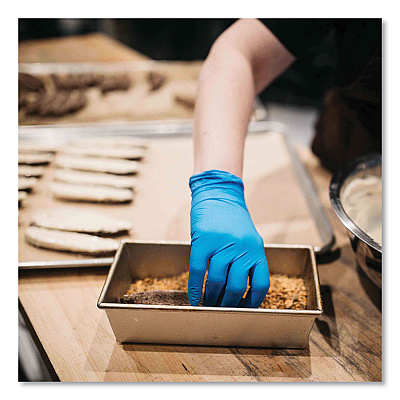 X3 by AMMEX Industrial Nitrile Gloves, Powder-Free, 3 mil, X-Large, Blue, 100/Box, 10 Boxes/Carton (AXCX348100)