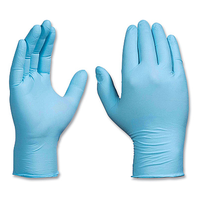 GloveWorks by AMMEX Industrial Nitrile Gloves, Powder-Free, 5 mil, Blue, Large, 100 Gloves/Box, 10 Boxes/Carton (AXCINPF46100)