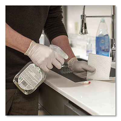 GloveWorks by AMMEX Latex Disposable Gloves, Powder-Free, 4 mil, Medium, Ivory, 100 Gloves/Box, 10 Boxes/Carton (AXCTLF44100)