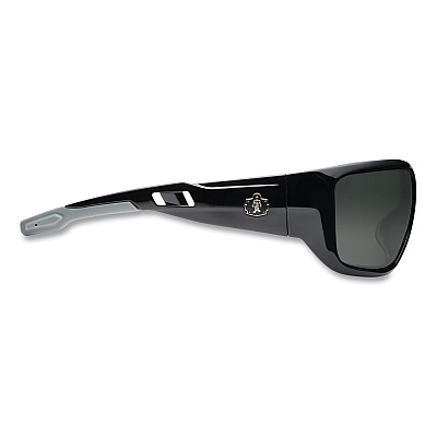 ergodyne Skullerz BALDR Safety Glasses, Black Nylon Impact Frame, Smoke Polycarbonate Lens (EGO57030)