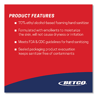Betco Clario Advanced Alcohol Foaming Hand Sanitizer, 16.5 oz, Pump Bottle, Citrus Scent, 12/Carton (BET795E900)
