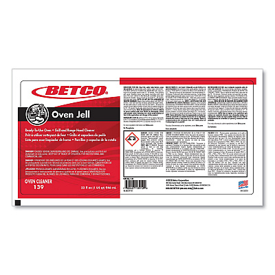 Betco Oven Jell Cleaner, Lemon Scent, 32 oz Bottle, 12/Carton (BET1391200)