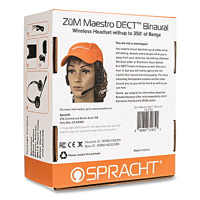 Spracht ZuM Maestro DECT Binaural Over The Head Headset, Black (HS2019)