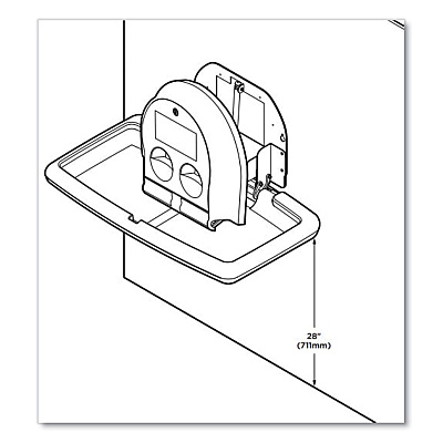 Koala Kare Baby Changing Station, Wall Horizontal Mount, 36.5 x 21.25, Gray (KKPKB30001)