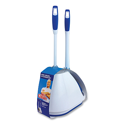 Mr. Clean Turbo Plunger and Bowl Brush Set, 12.5" Plastic Handle, 6" dia, White (BUT440436)