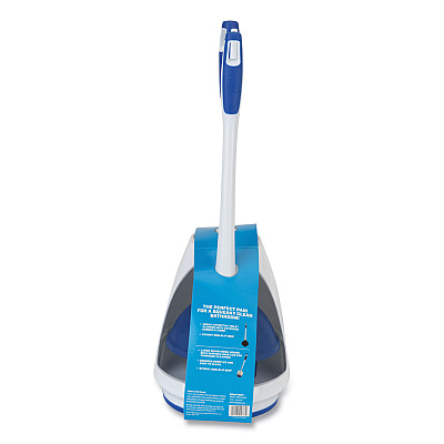 Mr. Clean Turbo Plunger and Bowl Brush Set, 12.5" Plastic Handle, 6" dia, White (BUT440436)
