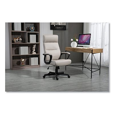 Alera Oxnam Series High-Back Task Chair, Supports Up to 275 lbs, 17.56" to 21.38" Seat Height, Tan Seat/Back, Black Base (ALEON41B59)