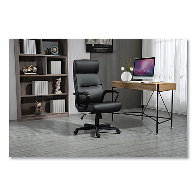 Alera Oxnam Series High-Back Task Chair, Supports Up to 275 lbs, 17.56" to 21.38" Seat Height, Black Seat/Back, Black Base (ALEON41B19)