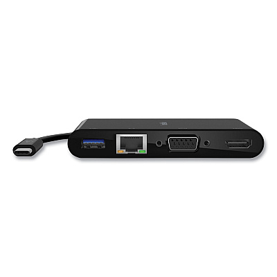 Belkin USB-C Multimedia Adapter, HDMI/Ethernet/USB-A/USB-C/VGA, 4.33", Black (BLKAVC005BKBL)