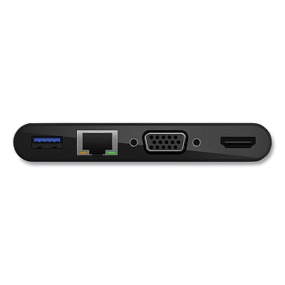 Belkin USB-C Multimedia Adapter, HDMI/Ethernet/USB-A/USB-C/VGA, 4.33", Black (BLKAVC005BKBL)