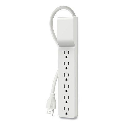 Belkin Home/Office Surge Protector, 6 AC Outlets, 6 ft Cord, 720 J, White (BE10600006CM)