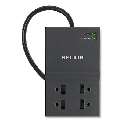 Belkin Home/Office Surge Protector, 8 AC Outlets, 8 ft Cord, 2,500 J, Black (BLKBE10800008CM)