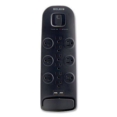 Belkin Home/Office Surge Protector, 12 AC Outlets, 6 ft Cord, 3,996 J, White/Black (BLKBV11205006)