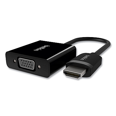 Belkin HDMI to VGA + 3.5mm Audio Adapter, 5", Black (F2CD058)