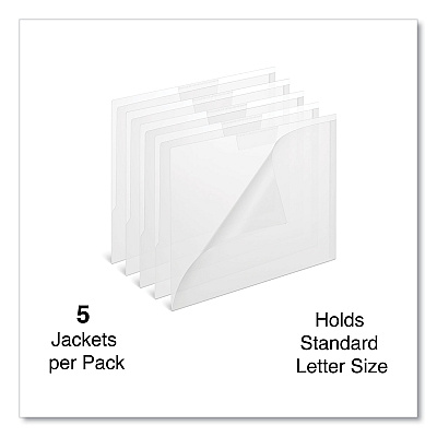 Universal Project Poly Jackets, Letter Size, Clear, 5/Pack (UNV50760)