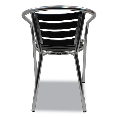 JMC Furniture Pinzon Series Chairs, Support Up to 300 lb, 18" Seat Height, Black/Silver Seat, Black/Silver Back, Silver Base (PINACBLK)