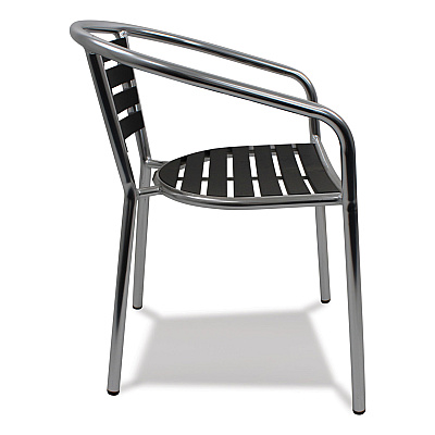 JMC Furniture Pinzon Series Chairs, Support Up to 300 lb, 18" Seat Height, Black/Silver Seat, Black/Silver Back, Silver Base (PINACBLK)