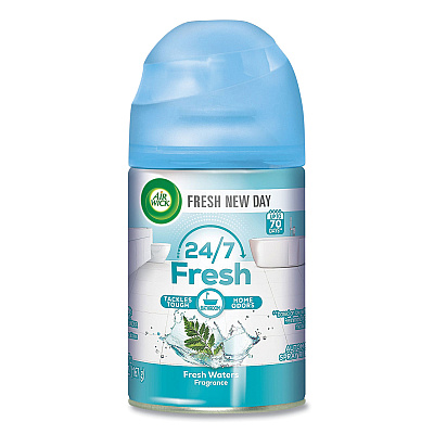 Air Wick Freshmatic Life Scents Starter Kit, 5.89 oz Fresh Waters Refill/AA Battery, 4 Kits/Carton (RAC88413)