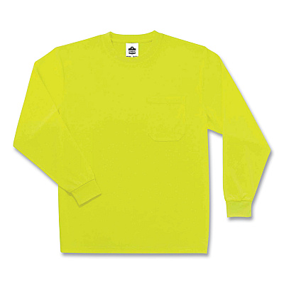 ergodyne GloWear 8091 Non-Certified Hi-Vis Long Sleeve Shirt, Small, Lime (EGO21582)