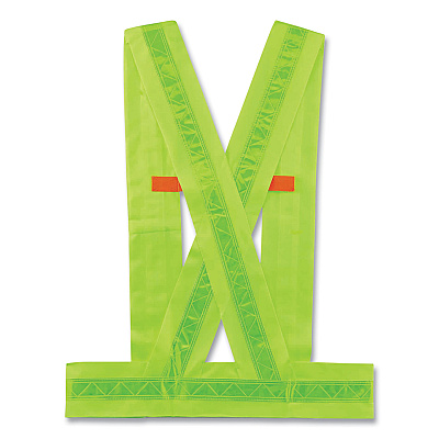 ergodyne GloWear 8140BA Class 1 Breakaway Sash, Polyester, Medium/Large, Lime (EGO27014)
