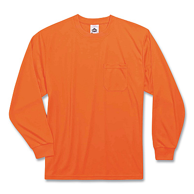 ergodyne GloWear 8091 Non-Certified Hi-Vis Long Sleeve Shirt, Medium, Orange (EGO21593)