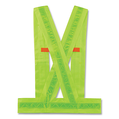 ergodyne GloWear 8140BA Class 1 Breakaway Sash, Polyester, 3X-Large Plus, Lime (EGO27016)