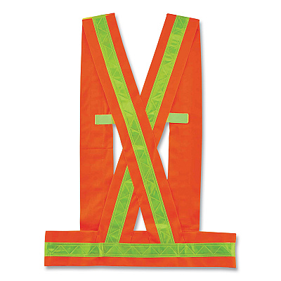 ergodyne GloWear 8140BA Class 1 Breakaway Sash, Polyester, X-Large/2X-Large, Orange (EGO27018)