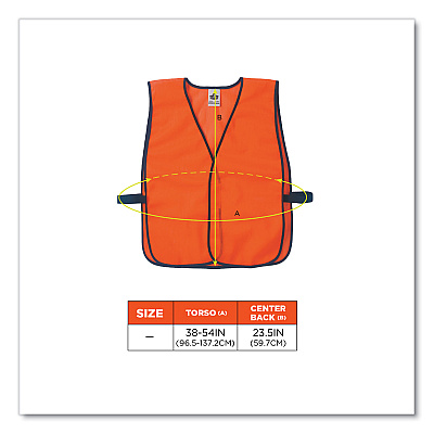 ergodyne GloWear 8010HL Non-Certified Economy Vest, One Size Fits Most, Orange (EGO20010)