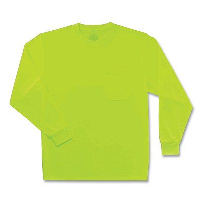 ergodyne GloWear 8091 Non-Certified Hi-Vis Long Sleeve Shirt, 5X-Large, Lime (EGO21589)