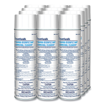 Boardwalk Foaming Disinfectant Germicidal Cleaner, Flowery Scent, 19 oz Aerosol Can, 12/Carton (BWK343ACT)