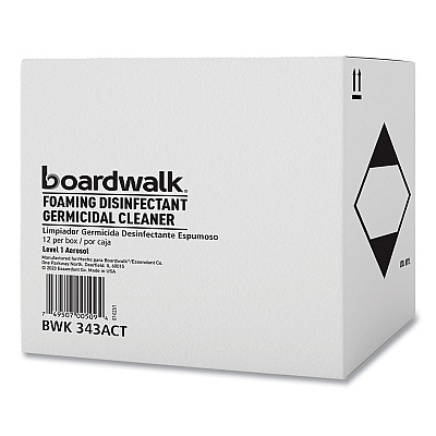 Boardwalk Foaming Disinfectant Germicidal Cleaner, Flowery Scent, 19 oz Aerosol Can, 12/Carton (BWK343ACT)