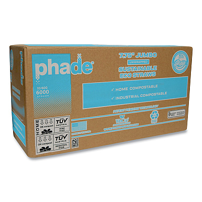phade Marine Biodegradable Straws, 7.75", Ocean Blue, 6,000/Carton (CAR511204)