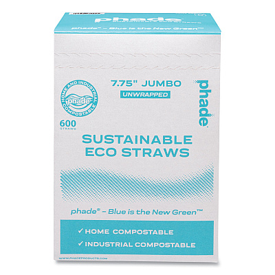 phade Marine Biodegradable Straws, 7.75", Ocean Blue, 6,000/Carton (CAR511204)