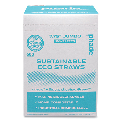 phade Marine Biodegradable Straws, 7.75", Ocean Blue, 6,000/Carton (CAR511203)